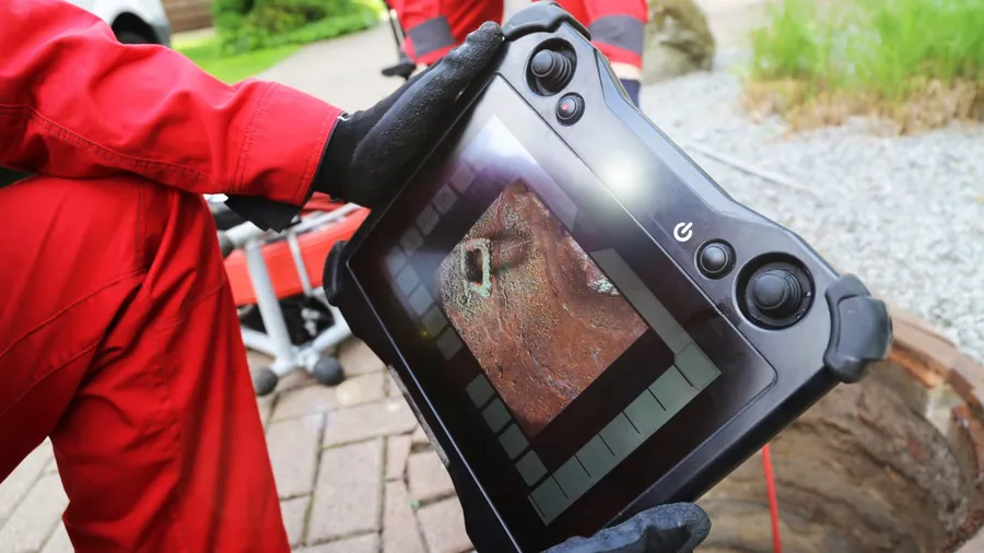 Thermal imaging camera checking a plumbing leak area for How Slab Leak Detection Works Without Breaking Concrete